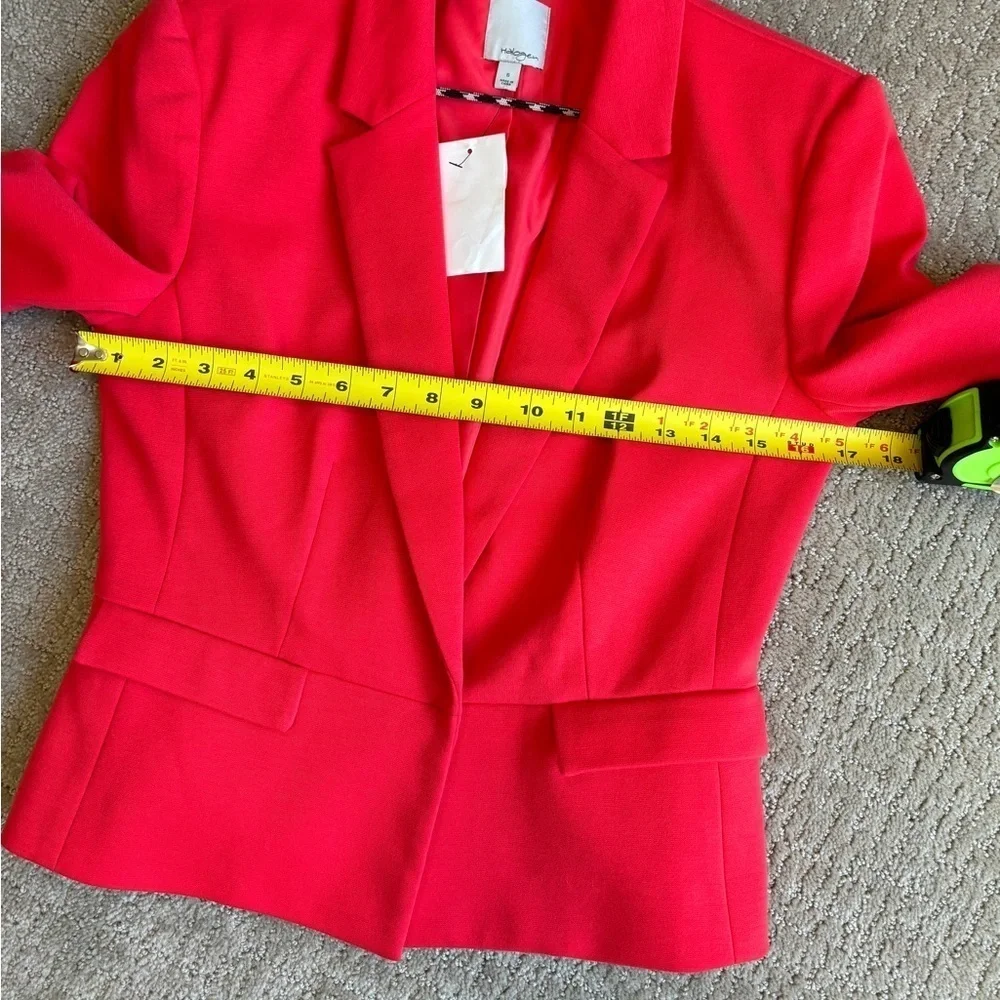 NEW Halogen Fitted Blazer Hidden Buttons Pink Hibiscus Polyester Women's Size 6 - Picture 14 of 16